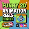 500+ 2D Animation Funny Cartoon Reels Bundle