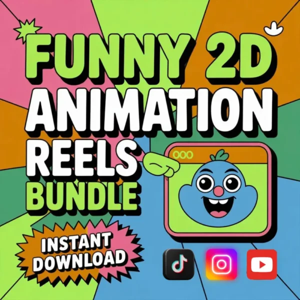 500+ 2D Animation Funny Cartoon Reels Bundle